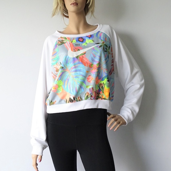 Nike Tops - Nike Floral Sweatshirt Logo NWT